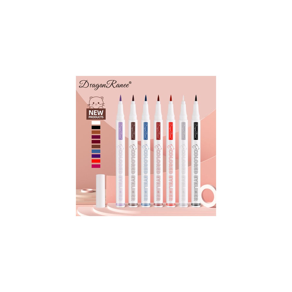 30 pzas Delineador líquido mate a prueba de sudor multicolor a prueba de agua Lápiz de ojos colorido